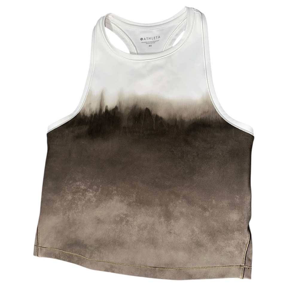 Athleta Shanti Watercolor Stripe‎ Crop Tank Womens Size X-Small workout yoga